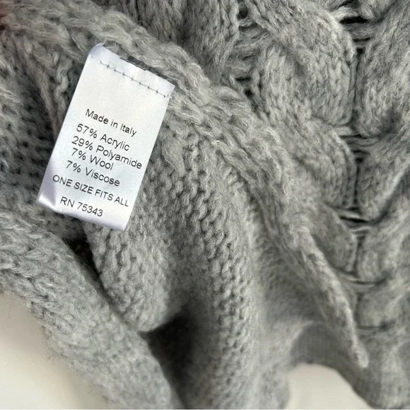 Cocogio ~new~Chunky Lightweight Cable Knit Hoodie Poncho - Picture 7 of 12